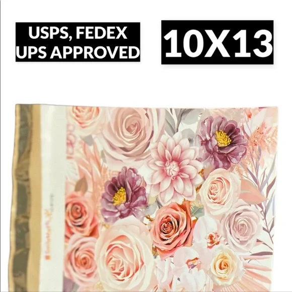 25 10X13 Boho Floral Rose Flat Poly Mailers PRICE IS FIRM - Picture 6 of 6